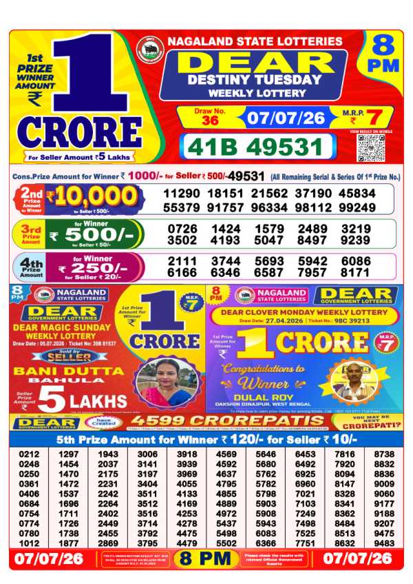 Lottery Sambad Result 8 PM